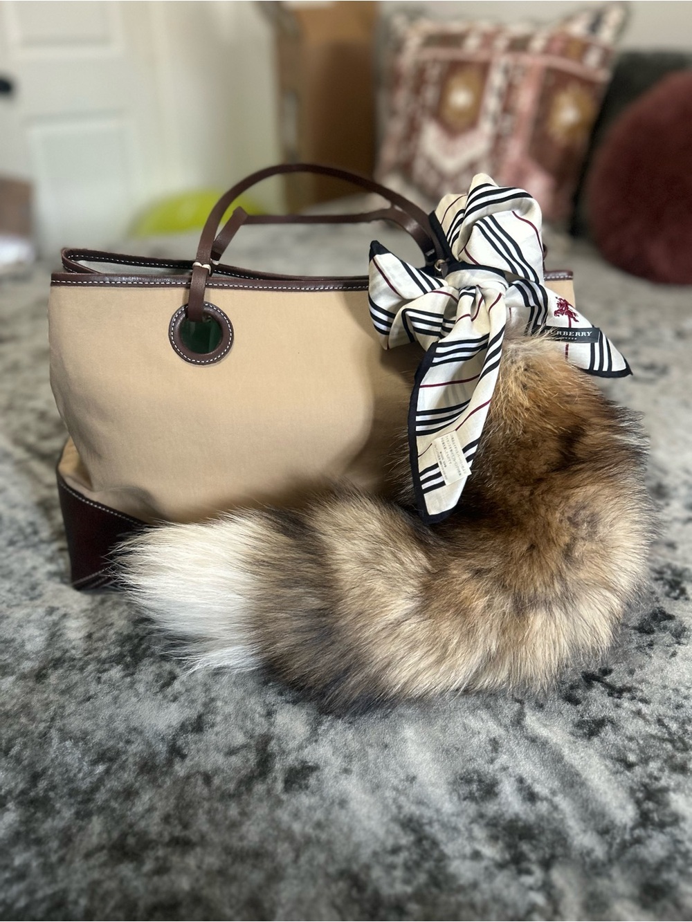 Styled Burberry tote with COA